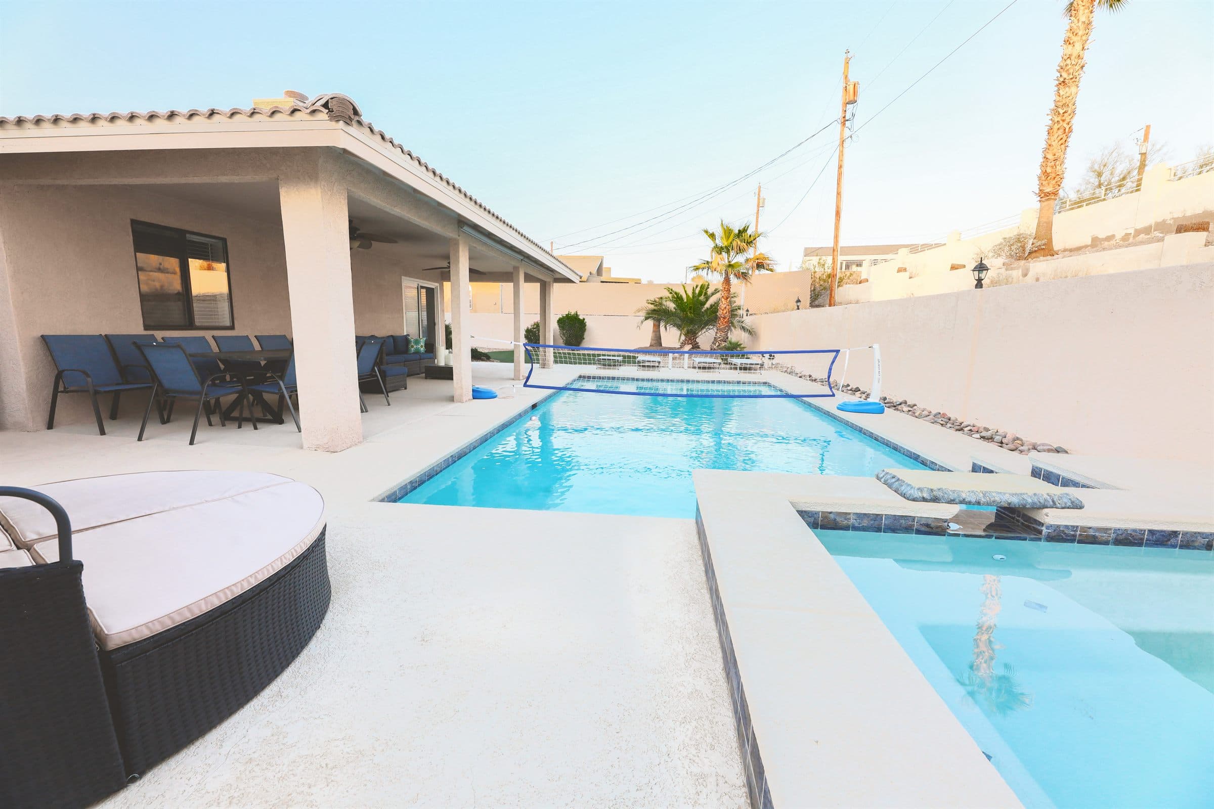 Private heated backyard pool at a Lake Havasu vacation rental